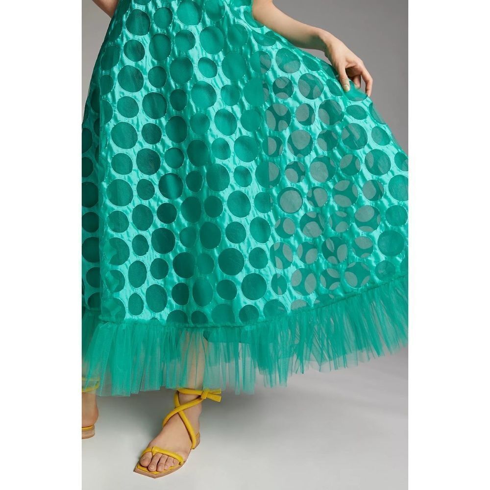 Anthropologie-Emerald Tulle Maxi Dress - Picture 5 of 9